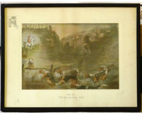 Snaffles (Charles Johnson Payne, British, 1884-1967), an ebonised framed and glazed colour Print "1915-16, That Far, Far-Away