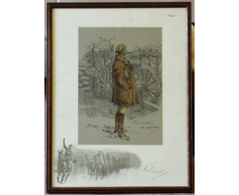Snaffles (Charles Johnson Payne, British, 1884-1967), a colour Print framed and glazed (later) "The Gunner", size of central 
