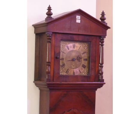 An 18th Century Longcase Clock Movement, 10" brass dial with Roman numerals and signed Wetherhed, K=Lonsdale, the four pierce