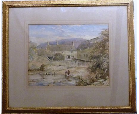 Attributed to David Cox Snr. O.W.S. (1783 - 1859), a gilt framed and glazed (later) pencil and watercolour sketch, 'farm hous