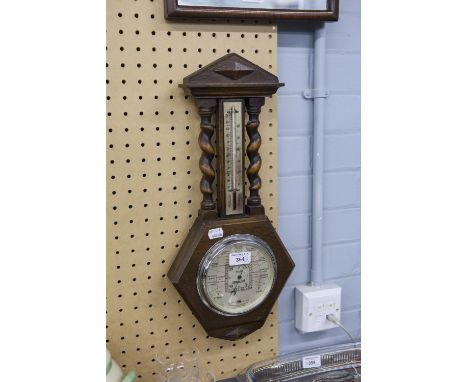 ANEROID BAROMETER AND SIX GLASSES (4+2) 
