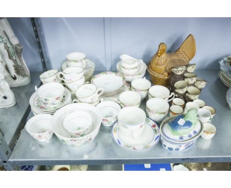 CERAMIC CHICKEN EGG HOLDER, TEA SERVICES, EGG CUPS 