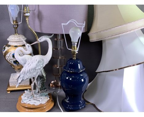 GUISEPPE ARMANI CAPODIMONTE HERON TABLE LAMP and three other decorative table lamps