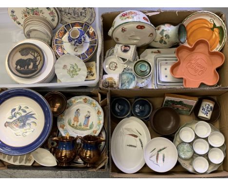 CHINA &amp; POTTERY ASSORTMENT to include Quimper, copper lustre, Worcester and others