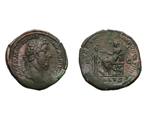  177-192 AD. Sestertius, 30.32gg (11h). Rome, 184 AD. Obv: M COMMODVS ANT - ON AVG PIVS BRIT Head laureate right. Rx: SALVS i