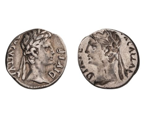  27 BC-14 AD. Denarius, 3.80gg (12h). Lugdunum, c. 10-8 BC. Obv: AVGVSTVS - DIVI F Head laureate right. Rx: Incuse mirror ima