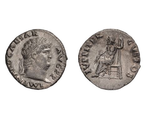  54-68 AD. Denarius, 3.41gg (6h). Rome, c. 67-8 AD. Obv: IMP NERO CAESAR - AVG P P Head laureate right. Rx: IVPPITER - CVSTOS