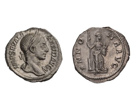  222-235 AD. Denarius, 3.02gg (1h). Rome, 230-1 AD. Obv: IMP SEV ALE - XAND AVG Bust laureate right, with fold of cloak on fr