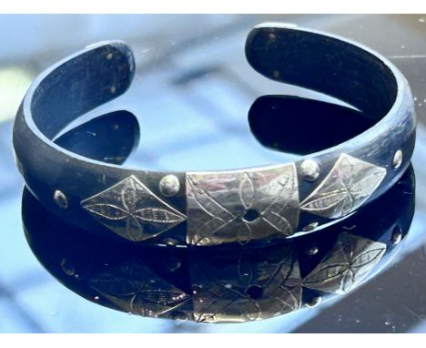 Ebony & silver bangle 