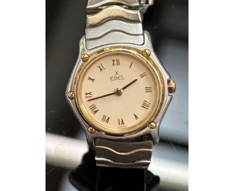 Ebel gold & steel swiss made ladies quartz wristwatch 