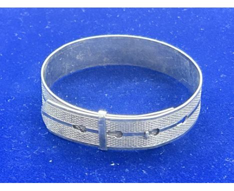 Charles Horner sterling silver buckle bangle 