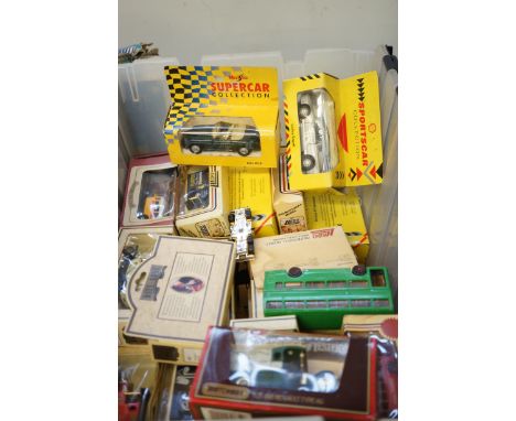 Large box of model vehicles 