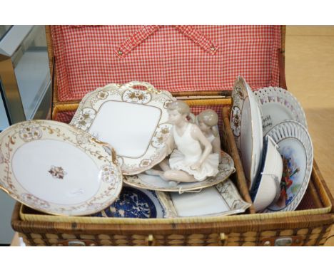 Basket to include Nao, Noritake & others 