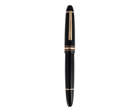 
	
		MONTBLANC, MEISTERST&#220;CK 146
		A BLACK FOUNTAIN PEN 
		Cap and Barrel: With black resin cap and barrel, the cap with