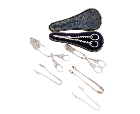 
	
		A COLLECTION OF SILVER FLATWARE
		To include: a cased pair of grape scissors by William Hutton &amp; Sons Ltd., London 1