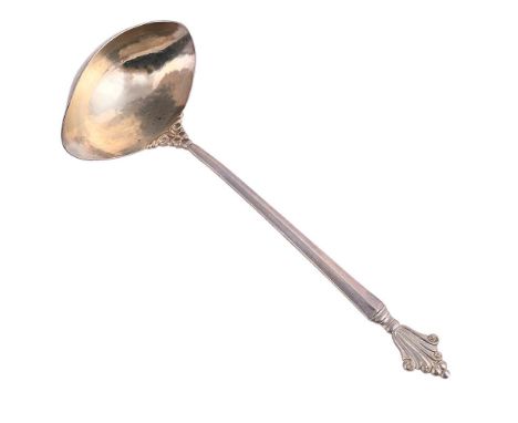 
	
		A DANISH SILVER ACANTHUS PATTERN SAUCE LADLE 
		GEORGE JENSEN, DESIGNED BY GAIL SPENCE, IMPORT MARK FOR LONDON 1930 
		2
