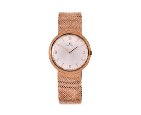 
	
		OMEGA
		A 9 CARAT GOLD BRACELET WATCH, NO. 3115487, CIRCA 1965
		Movement: Cal. 620, manual wind, 17 jewels 
		Case: 9 c