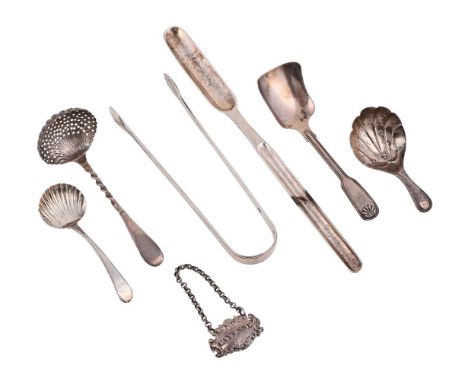 
	
		A SMALL COLLECTION OF SILVER FLATWARE
		To include: a George III Irish marrow spoon by John Power, Dublin 1800, 21cm (8 