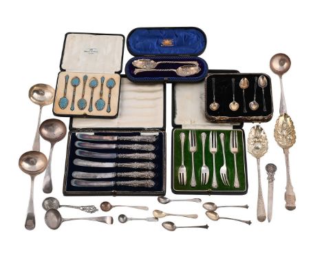 
	
		A COLLECTION OF SILVER FLATWARE
		To include: a George IV table spoon by James Barber &amp; William Whitwell, York 1821,