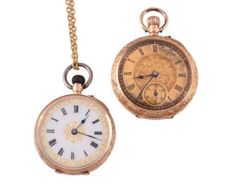 
	
		UNSIGNED
		A GOLD KEYLESS WIND OPEN FACE POCKET WATCH, NO. 110865
		Movement: Bimetallic split balance, overcoil balance