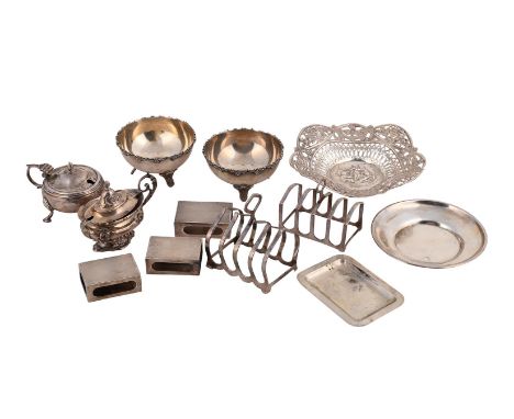 
	
		A COLLECTION OF SILVER ITEMS
		To include: a shaped circular and pierced dish, sponsor&#39;s mark for Edwin Thompson Bry