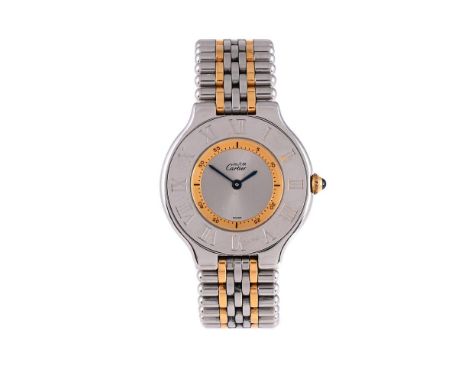 
	
		MUST DE CARTIER, 21, REF. 1330
		A BI-COLOUR BRACELET WATCH, NO. PL79509
		Movement: Cal. 90.06, quartz, 7 jewels
		Case