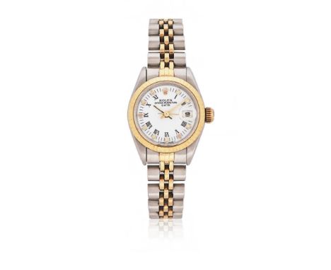 
	
		ROLEX, OYSTER PERPETUAL DATE, REF. 69173
		A LADY&#39;S BI-METAL BRACELET WATCH WITH DATE, NO. 8434971, CIRCA 1984
		Mov