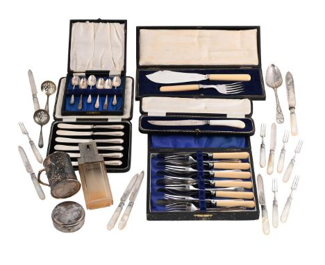 
	
		Y&nbsp;A COLLECTION OF SILVER AND ELECTRO-PLATED ITEMS
		To include: a silver mug by Levesley Brothers, Sheffield 1918, 