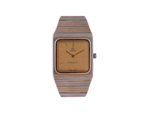 
	
		OMEGA, CONSTELLATION, REF. 395.0800
		 A BI-METAL BRACELET WATCH, CIRCA 1980
		Movement: Cal. 625, manual wind, 17 jewel