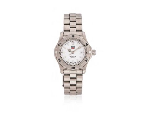 
	
		TAG HEUER, REF. WK1311-1
		A LADY&#39;S STAINLESS STEEL BRACELET WATCH WITH DATE, NO. GB8826
		Movement: Quartz, 3 jewel