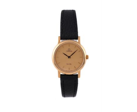 
	
		OMEGA, DE VILLE, REF. 595.1111
		A LADY&#39;S 18 CARAT GOLD WRISTWATCH, NO. 53659861, CIRCA 1992
		Movement: Cal. 1470, 
