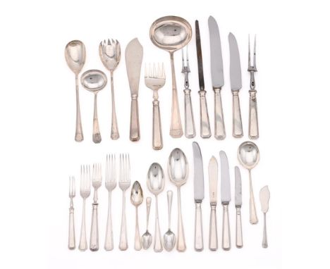 
	
		A MATCHED SILVER FLATWARE SERVICE IN THE HARLEY PATTERN 
		MAPPIN AND WEBB, SHEFFIELD 1946-1958 
		Comprising; 
		11 tab