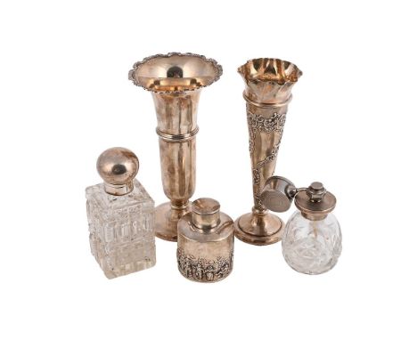 
	
		A COLLECTION OF SILVER ITEMS
		To include: an Edwardian circular tea cannister by Charles Horner, Birmingham 1904, chase