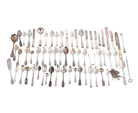 
	
		Y&nbsp;A COLLECTION OF SILVER FLATWARE
		VARIOUS MAKER&#39;S, DATES AND PATTERNS
		To include: a mother of pearl handled