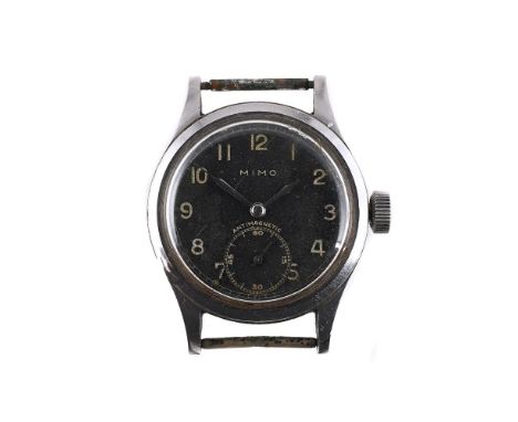 
	
		MIMO
		A MILITARY WRISTWATCH, NO. D 5524 H
		Movement: Cal. A.S 1130, manual wind
		Case: Stainless steel case, screw do