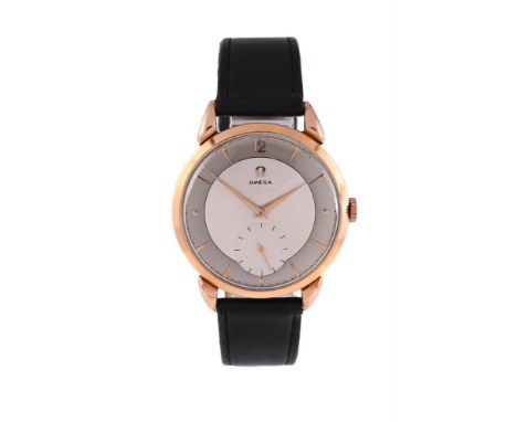 
	
		OMEGA
		A GOLD COLOURED WRISTWATCH, CIRCA 1950
		Movement: Cal. 265, manual wind, 15 jewels
		Case: Gold coloured case, 