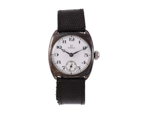 
	
		OMEGA
		A SILVER WRISTWATCH, CIRCA 1931
		Movement: Manual wind, 15 jewels
		Case: Silver case, snap case back, hallmark