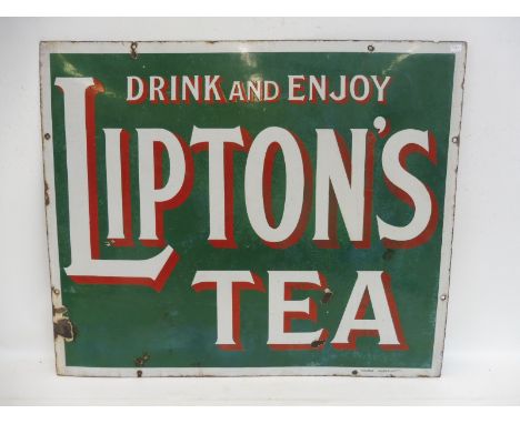 A Lipton's Tea rectangular enamel sign by Chromo, 27 x 22 1/2".