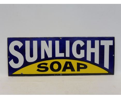 A Sunlight Soap rectangular enamel sign, in excellent condition, 22 x 8".