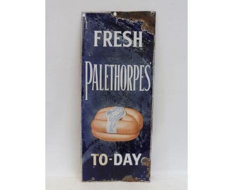 A Fresh Palethorpes To-Day part pictorial enamel sign, 15 x 36".