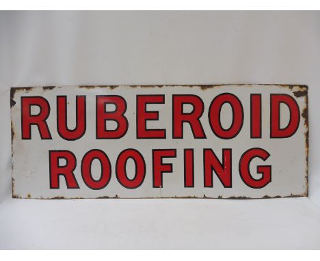 A Ruberoid Roofing rectangular enamel sign, 48 x 18".