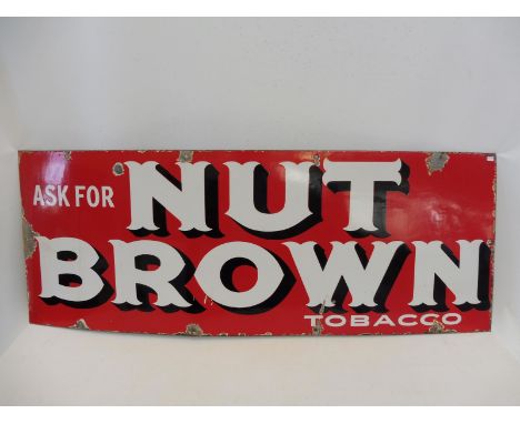 A Nut Brown Tobacco rectangular enamel sign, with good gloss, 48 x 18".