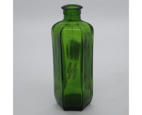 WWII German Waffen SS Poison Bottle, H: 17 cm, no stopper present. UK P&amp;P Group 2 (£20+VAT for the first lot and £4+VAT f