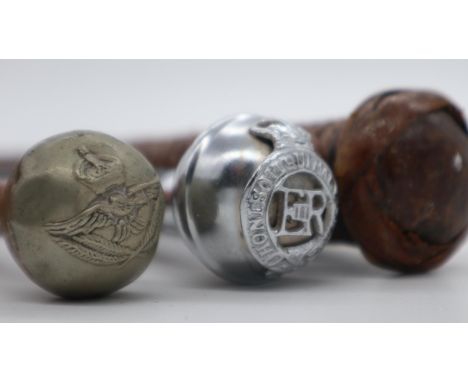 Three swagger sticks, including an RAF WWII example. UK P&amp;P Group 1 (£16+VAT for the first lot and £2+VAT for subsequent 
