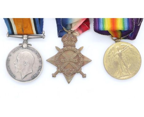 WWI medal group (pair and 1914-15 star), named to 13195 Private T O'Leary, South Lancs Regiment. UK P&amp;P Group 1 (£16+VAT 