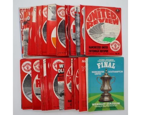 Approximately 150 Manchester United mainly home programmes c.1970s. UK P&amp;P Group 1 (£16+VAT for the first lot and £2+VAT 