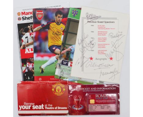 Manchester United programmes and ephemera, including 2009 UEFA Champions League Cup Final match ticket. UK P&amp;P Group 1 (£
