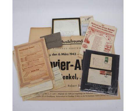 A mixed collection of WWII period German and Japanese ephemera. UK P&amp;P Group 1 (£16+VAT for the first lot and £2+VAT for 