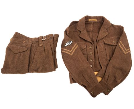 1949 Pattern Battle dress size G1 by H. Edgar and Sons dated 1951, the 1949 pattern trousers size 10 by Clifford and Williams