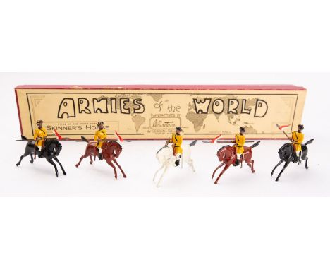 Britains toy soldiers, set 47, Types of the Indian Army: Skinner's Horse, 5 mounted figures, Armies of the World box